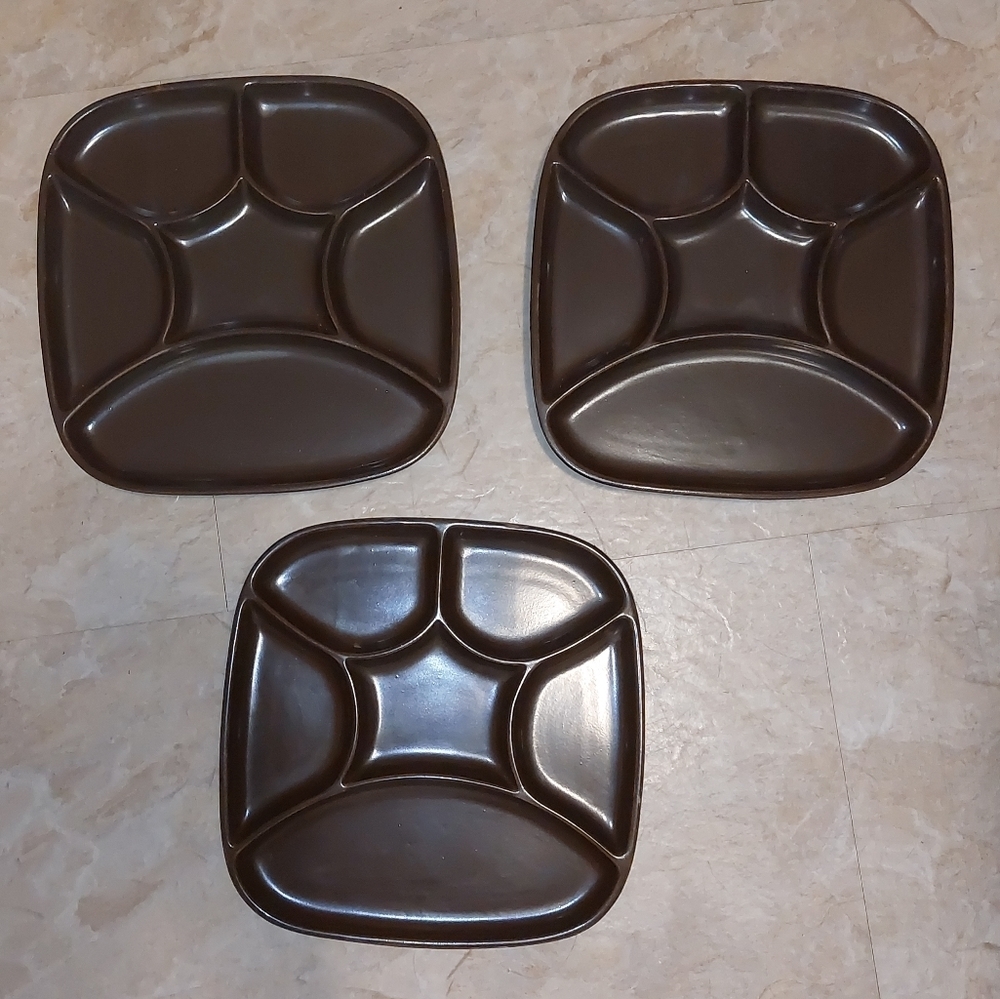 Vintage fondue plates made in japan set of  3